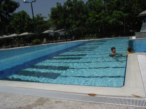 泳池,設有輪椅輔助車,可讓有需要人士使用。